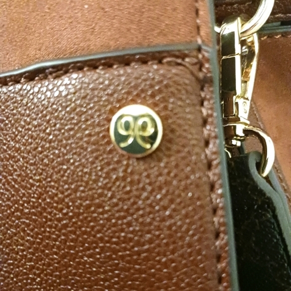 Brown Structured Purse with suede detail - Picture 10 of 12